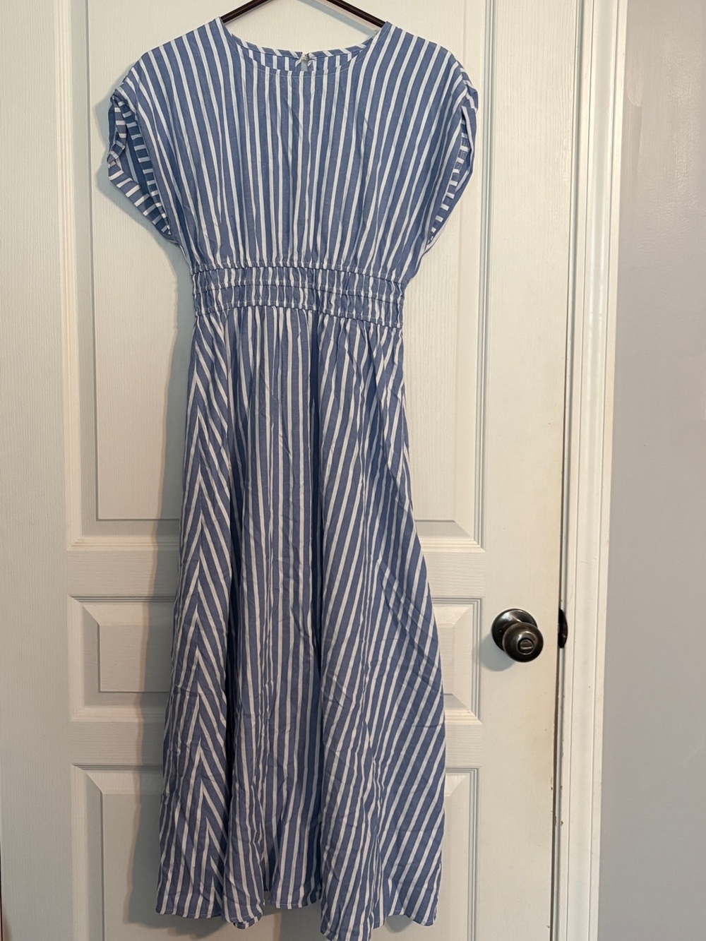 Blue and White Striped Kids Dress